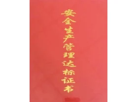 安全生産管理達标證書